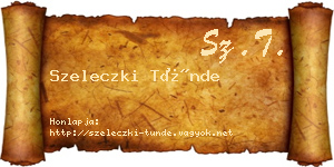 Szeleczki Tünde névjegykártya