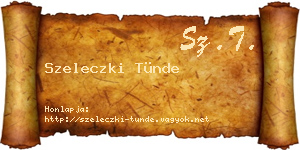 Szeleczki Tünde névjegykártya